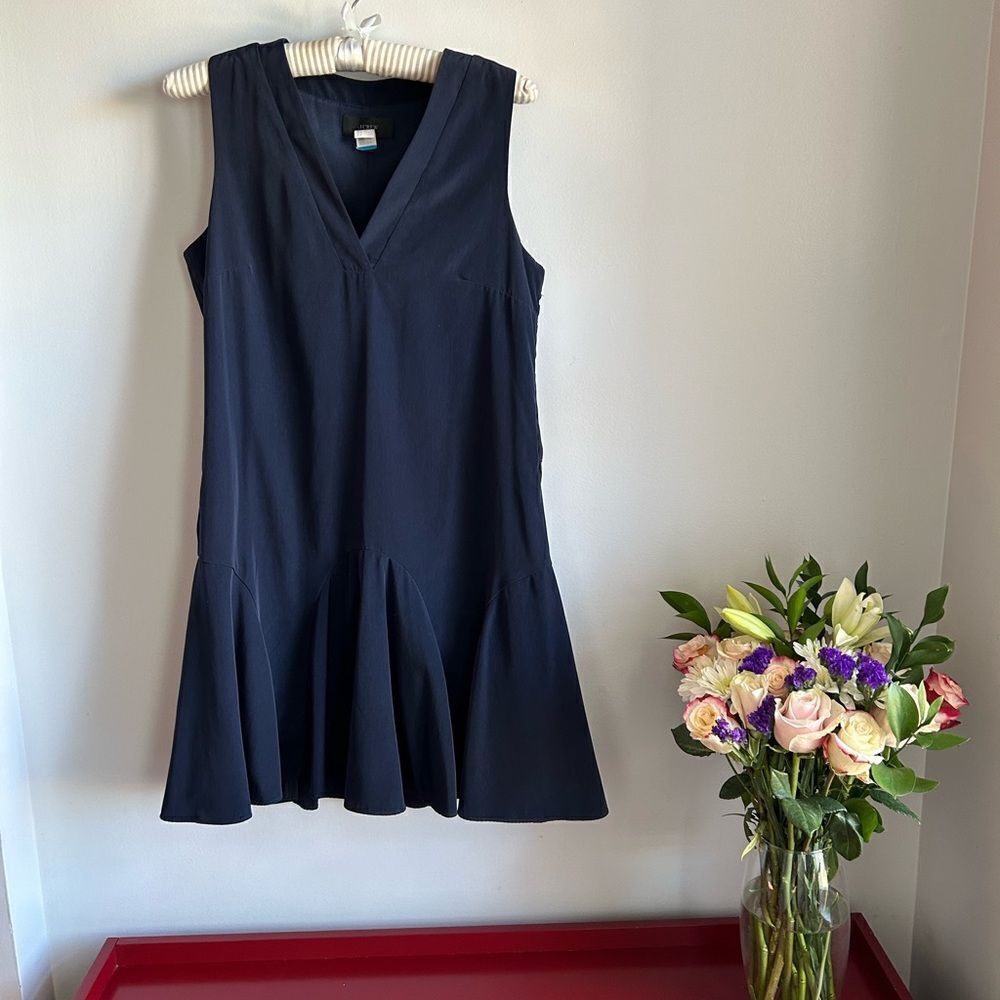 J.CREW Indigo Flounce Dress